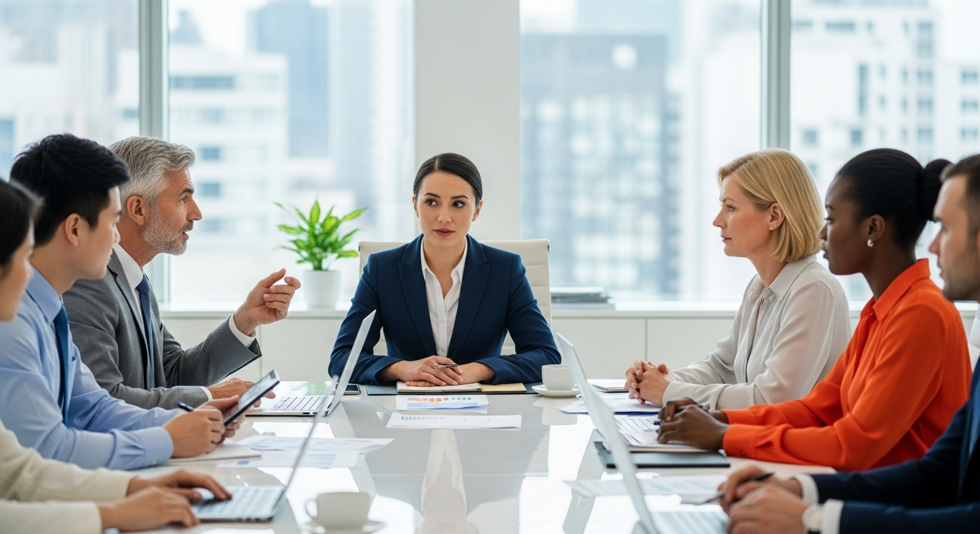 Professional interpreter team at work
